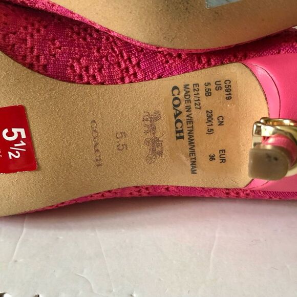 JEWEL BOOTIE COACH WOMEN'S SIZE 5.5 B KNIT UPPER PINK RUBBER OUTSOLE PULLON, - Picture 13 of 15